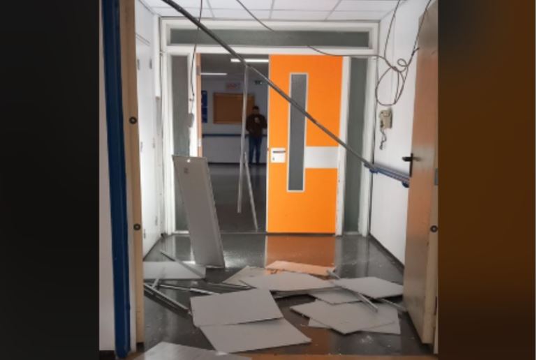 Πάτρα: Κατέρρευσε τμήμα οροφής στο νοσοκομείο του Ρίου