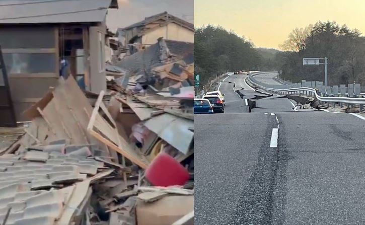 Ισχυρός σεισμός στην Ιαπωνία: Κατέρρευσαν σπίτια, «άνοιξαν» δρόμοι – Συναγερμός για τσουνάμι και κύματα 5 μέτρων