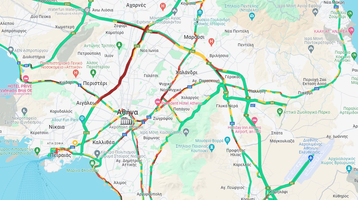 Κίνηση: Απροσπέλαστος ο Κηφισός, της… υπομονής η Αττική Οδός – Δείτε LIVE πού υπάρχουν προβλήματα