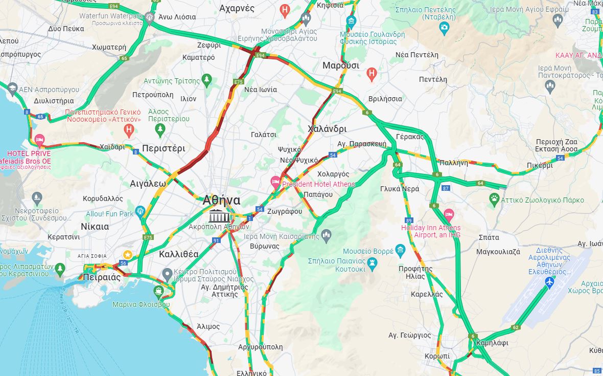 Κίνηση: Στο… κόκκινο ο Κηφισός, μποτιλιάρισμα στην Κηφισίας – Δείτε LIVE