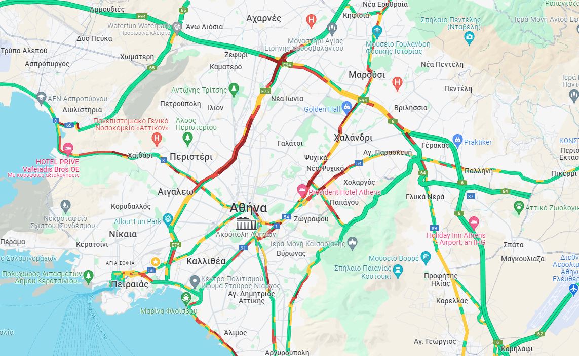 LIVE η κίνηση: Απροσπέλαστοι 17 δρόμοι – Καθυστερήσεις στην Αττική Οδό