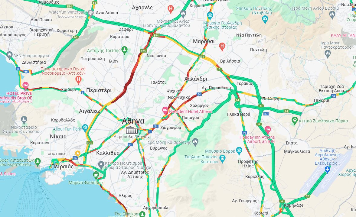 LIVE η κίνηση: Το αδιαχώρητο στην Αθηνών – Λαμίας και στον Κηφισό – Πού αλλού υπάρχουν προβλήματα