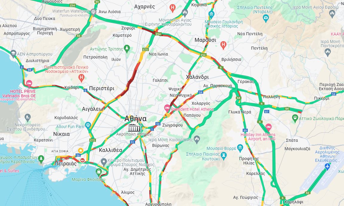 Παρασκευή με κίνηση για «γερά νεύρα»: Μποτιλιάρισμα σε Κηφισό και Κηφισίας – Καθυστερήσεις 20 λεπτών στην Αττική Οδό