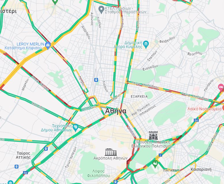 Κίνηση: Μποτιλιάρισμα στην Κηφισίας και στο κέντρο της Αθήνας – Δείτε LIVE πού υπάρχουν προβλήματα