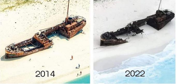 Ναυάγιο Ζακύνθου: Κόπηκε στην μέση το σκαρί του «Παναγιώτη» – Τεράστιες φθορές από την κακοκαιρία