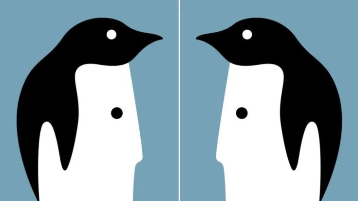 Τεστ προσωπικότητα Οπτική ψευδαίσθηση άνδρας πινγκουίνος