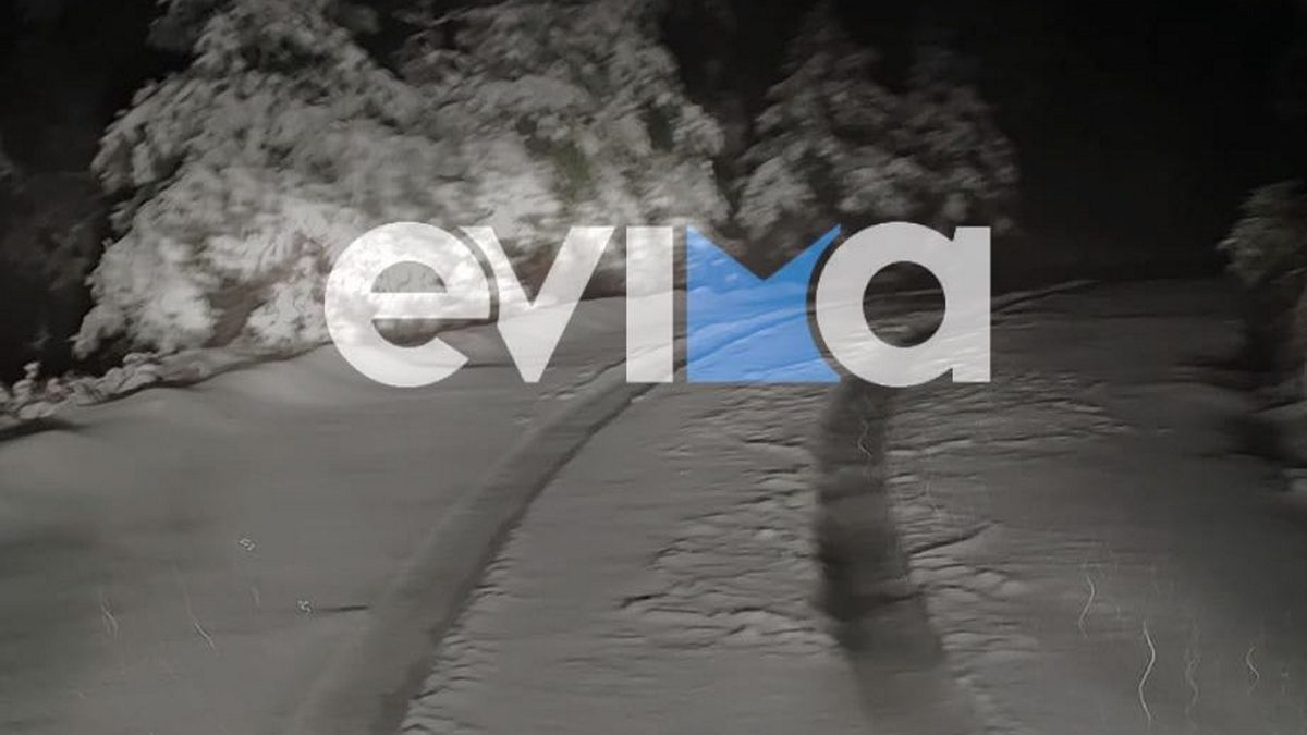 Χιόνισε στην Εύβοια: Χωριά ντύθηκαν στα λευκά –