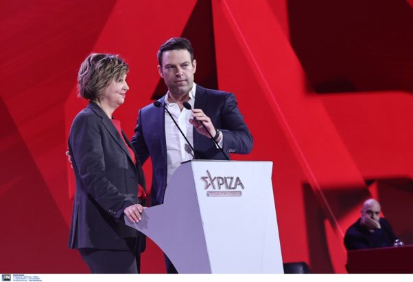 Κασσελάκης Γεροβασίλη στο βήμα του Συνεδρίου