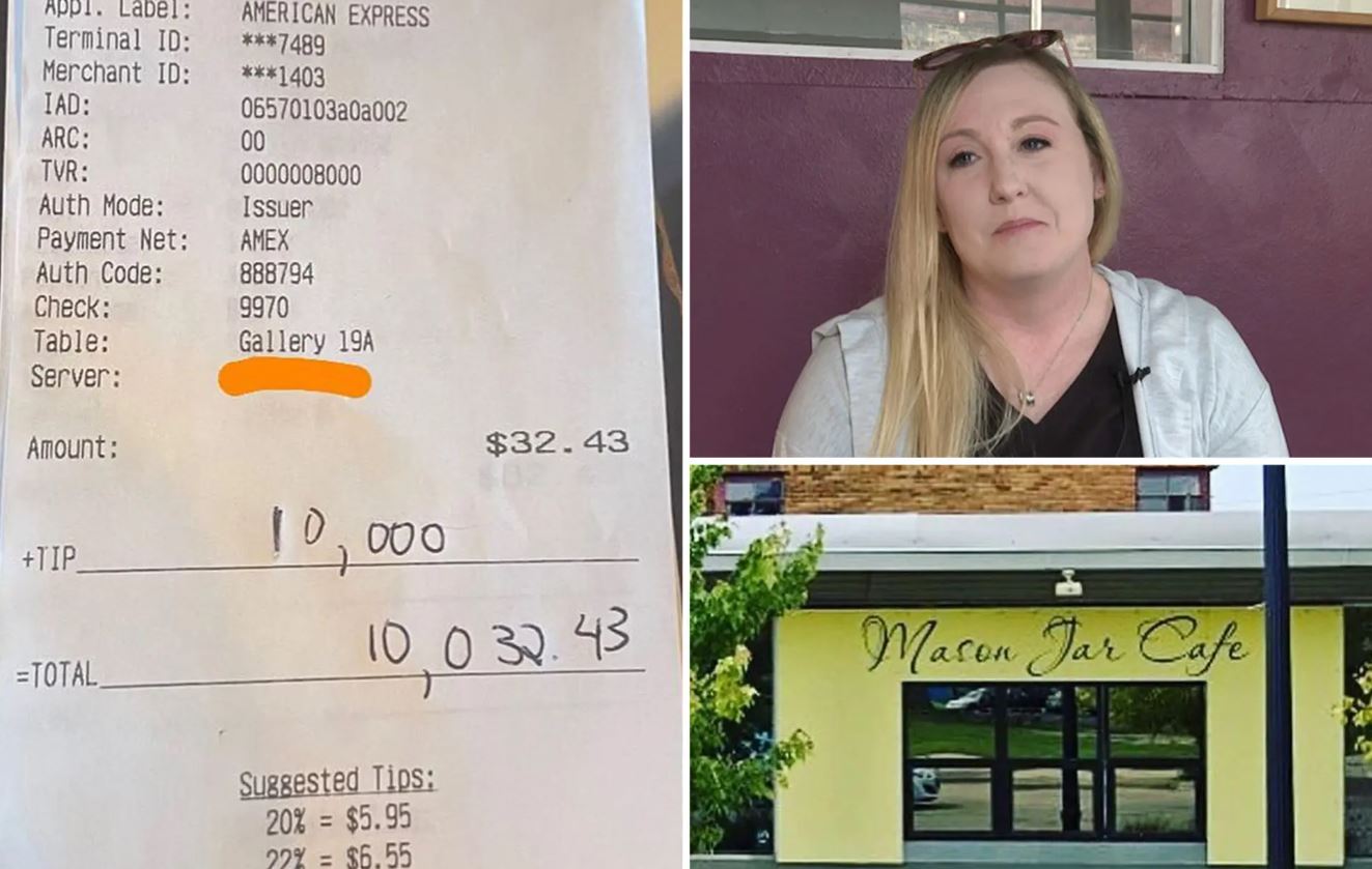 A waitress who received a $10,000 tip was fired