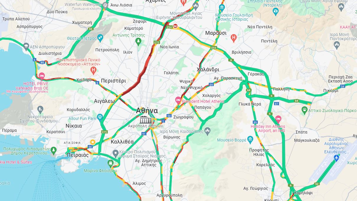 Κίνηση: Στο «κόκκινο» ο Κηφισός με το… καλημέρα – Δείτε LIVE πού έχει μποτιλιάρισμα