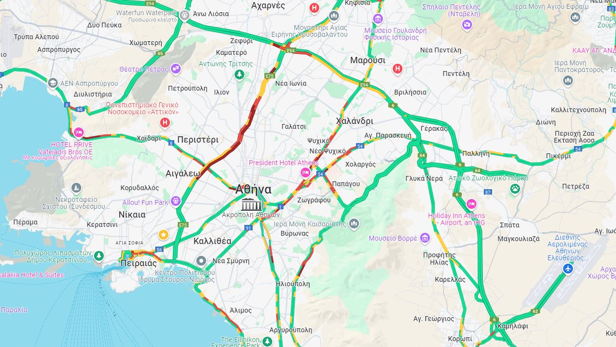 Η κίνηση δεν κάνει «απεργία»: Μποτιλιάρισμα στην Αθηνών – Λαμίας και την Κηφισίας – Δείτε LIVE πού υπάρχουν προβλήματα