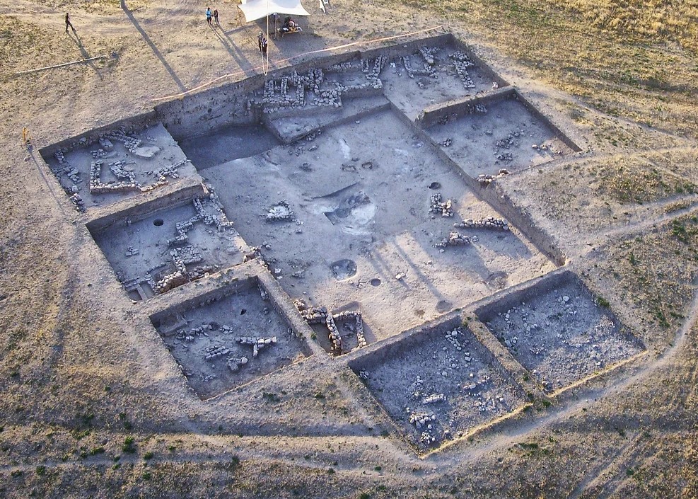 Αεροφωτογραφία του αρχαιολογικού χώρου Tepecik-Çiftlik στην Τουρκία, όπου βρέθηκαν τα κρανία. 