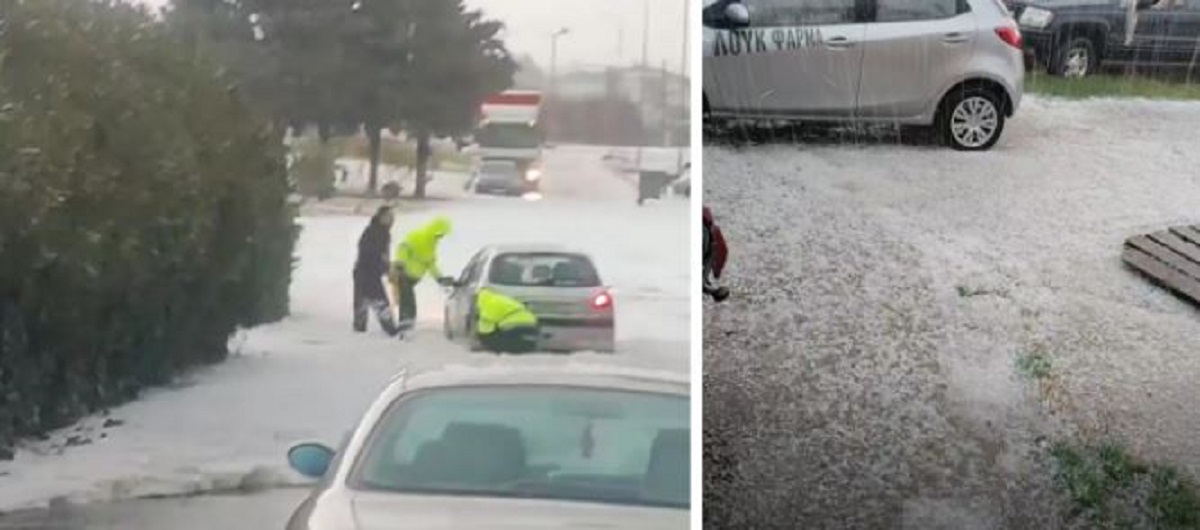 Ξάνθη: Άσπρισαν οι δρόμοι από το χαλάζι – ΒΙΝΤΕΟ