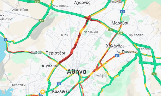 LIVE η κίνηση: Στο «κόκκινο» Κηφισός και Κηφισίας – Καθυστερήσεις και στην Αττική Οδό