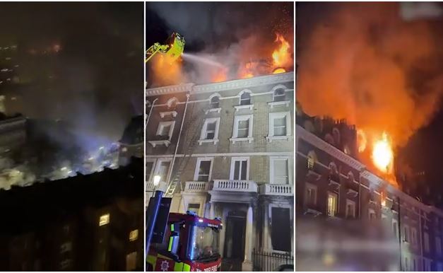 Βίντεο: Φωτιά σε πολυκατοικία στο Κένσινγκτον – Καρέ καρέ η μάχη των πυροσβεστών