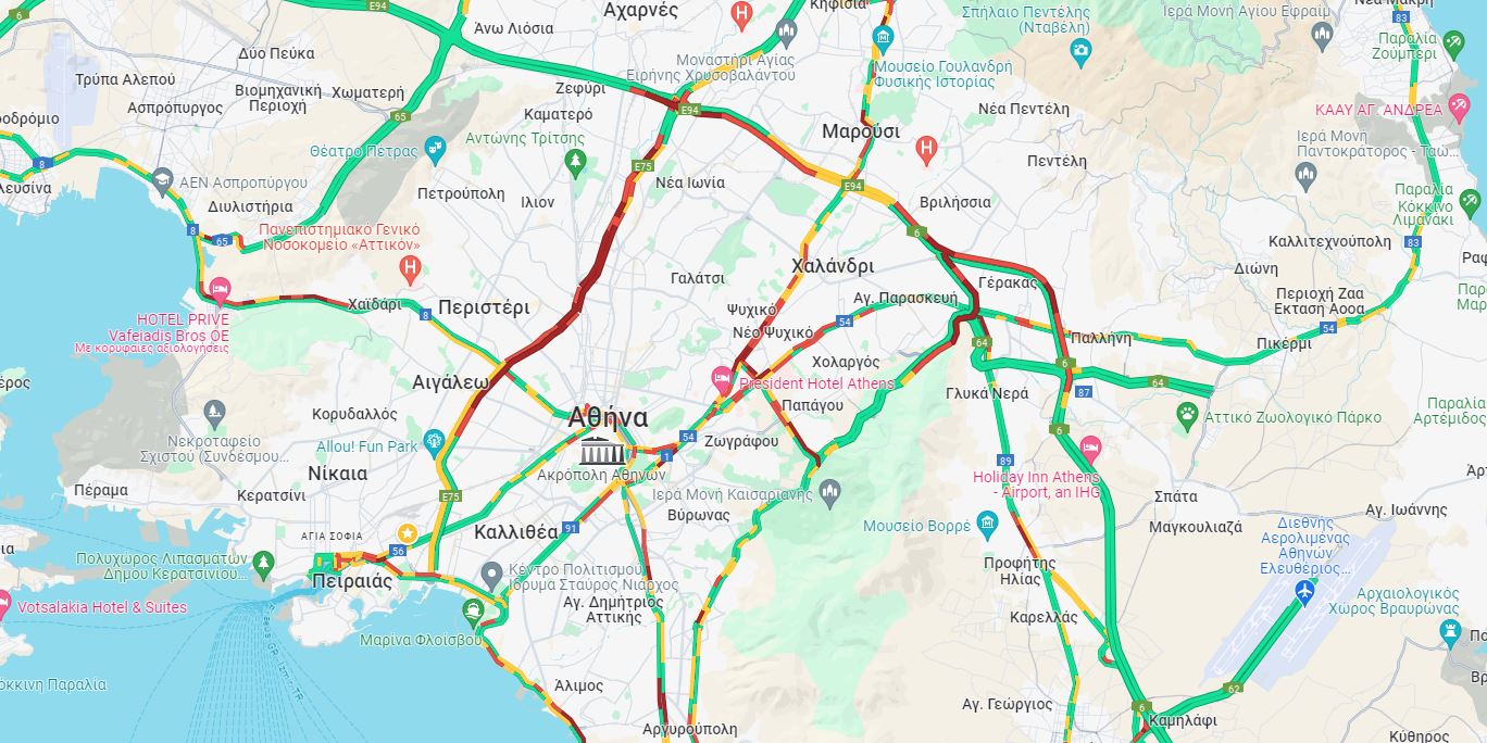Κίνηση: Τροχαίο στην Αττική Οδό, καθυστερήσεις άνω των 30 λεπτών – Δείτε LIVE ποιοι δρόμοι είναι «φρακαρισμένοι»