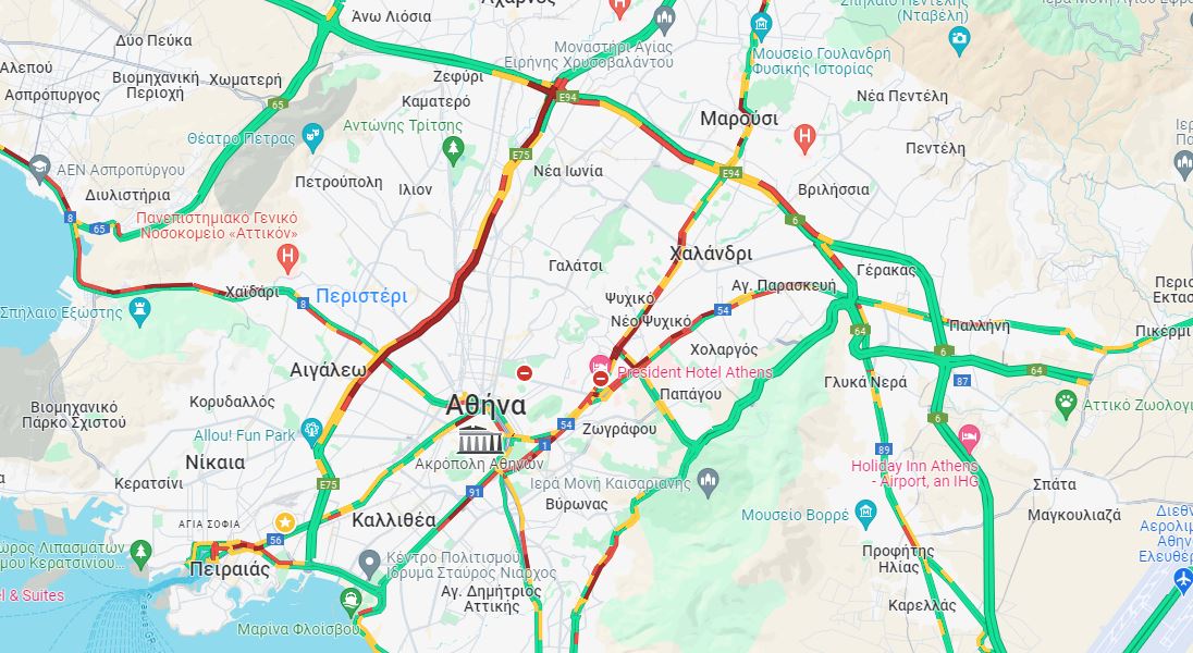 LIVE η κίνηση: Απροσπέλαστο το κέντρο της Αθήνας – Ποιους δρόμους πρέπει να αποφύγετε