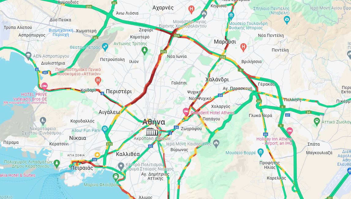 Κίνηση: Δείτε LIVE ποιοι δρόμοι είναι απροσπέλαστοι – Καθυστερήσεις 25 λεπτών στην Αττική Οδό