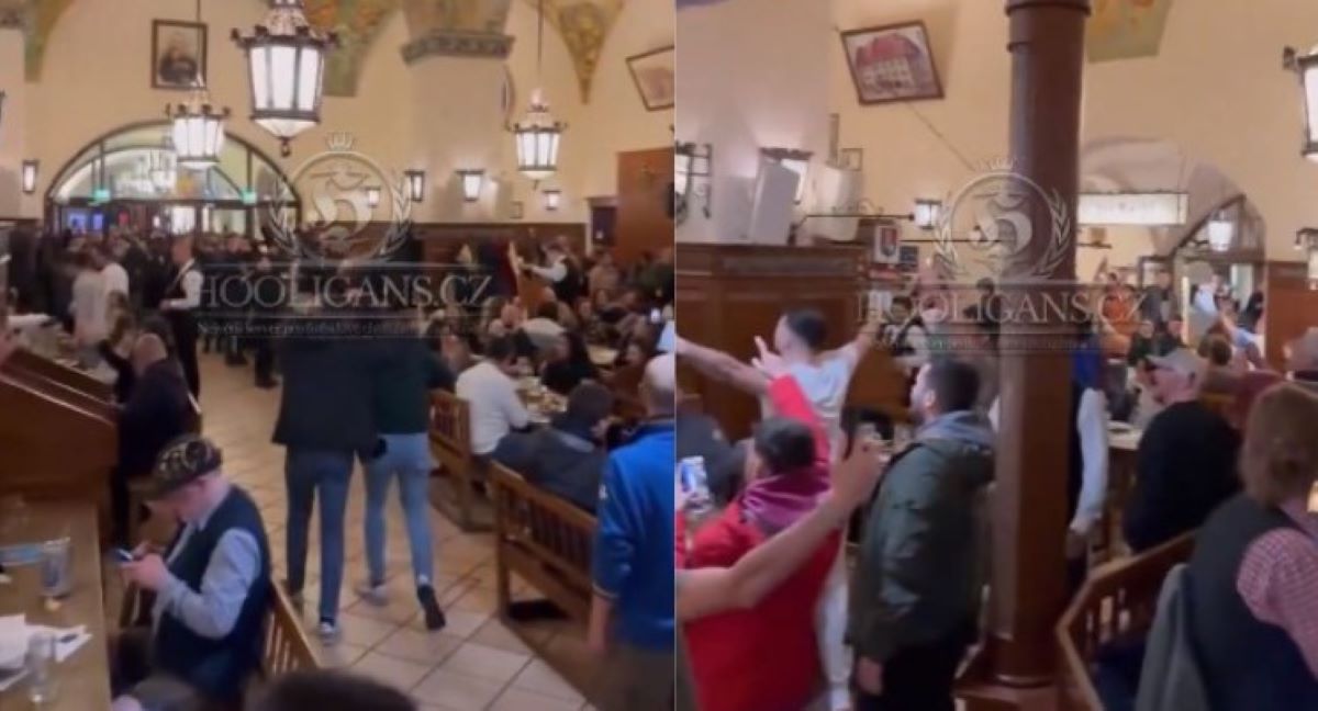 Φασιστικοί χαιρετισμοί από οπαδούς της Λάτσιο στην μπυραρία του Χίτλερ