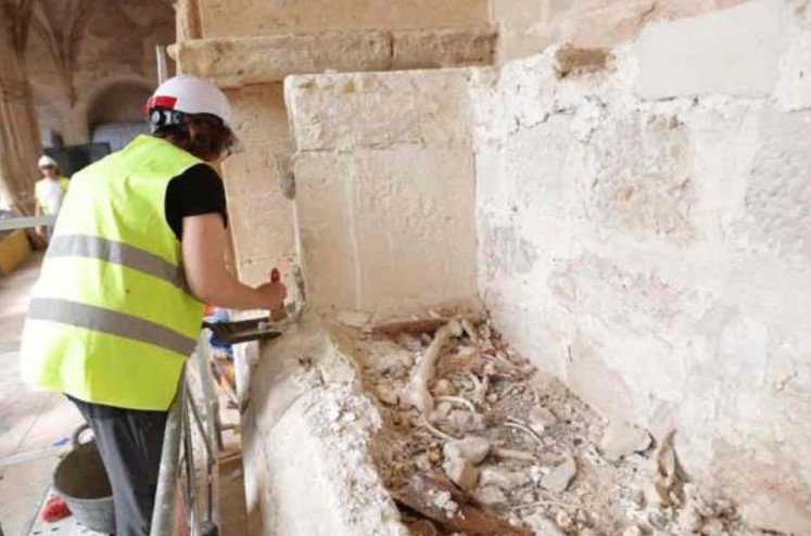 Τα λείψανα βρέθηκαν κυρίως στη βόρεια στοά του γοτθικού μοναστηριού της μονής. 