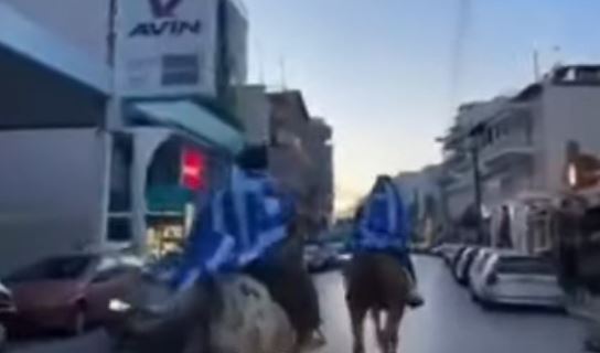 Θεσσαλονίκη: Βγήκαν με άλογα και ελληνικές σημαίες στον Εύοσμο – ΒΙΝΤΕΟ