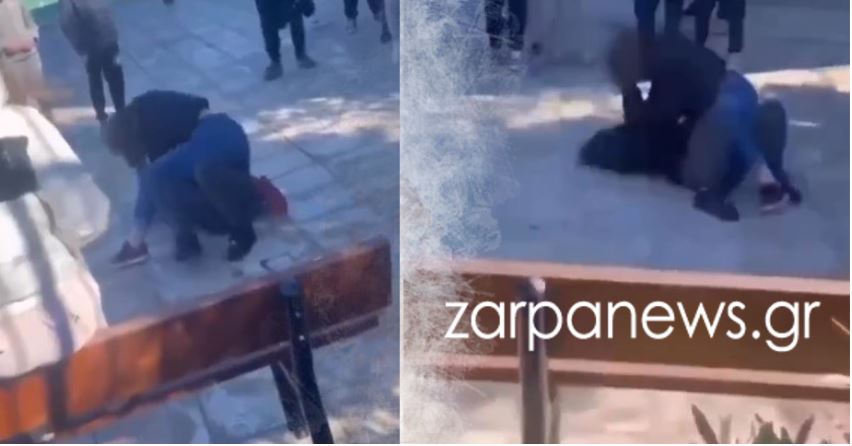 Χανιά: Καρέ – καρέ η άγρια συμπλοκή μαθητριών σε αυλή σχολείου