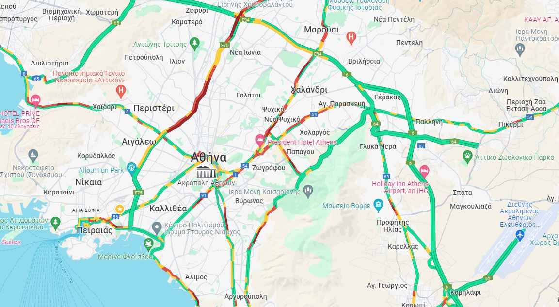 Η κίνηση δεν είναι πρωταπριλιάτικο αστείο: Στο «κόκκινο» η Αθηνών – Λαμίας και ο Κηφισός – Δείτε LIVE πού υπάρχουν προβλήματα