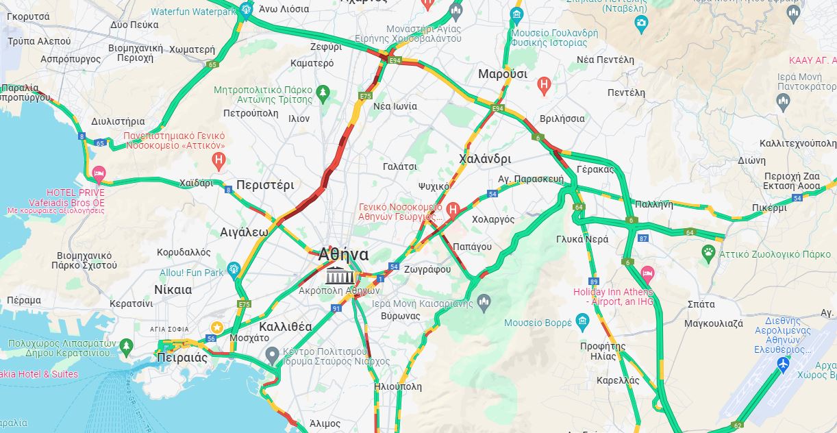 LIVE η κίνηση: «Ασφυξία» σε Κηφισό, Κηφισίας και Μεσογείων – Καθυστερήσεις στην Αττική Οδό