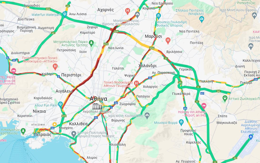 Η βροχή έφερε κίνηση: Μποτιλιάρισμα σε Κηφισό και Κηφισίας – Δείτε ποιους δρόμους να αποφύγετε