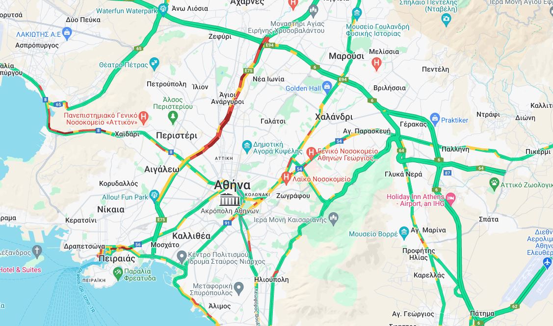 Κίνηση: Μποτιλιάρισμα στον Κηφισό και στο λιμάνι του Πειραιά – Δείτε LIVE πού αλλού υπάρχουν προβλήματα