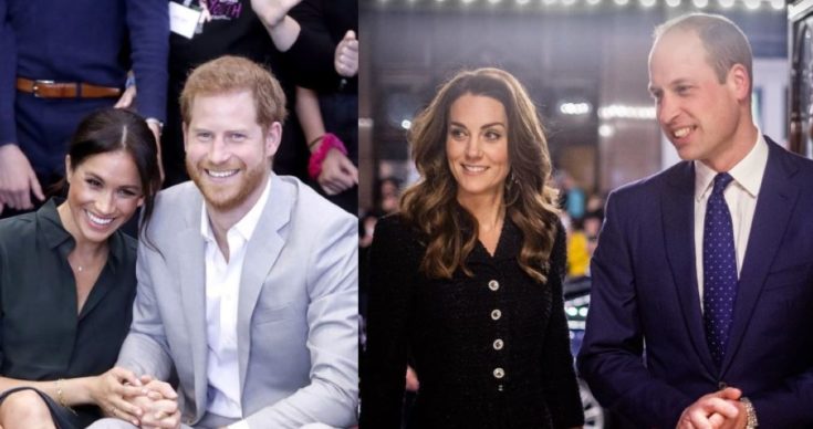 Η Μέγκαν Μαρκλ με τον πρίγκιπα Χάρι σε παλαιότερη εκδήλωση (αριστερά). Η Κέιτ Μίντλετον κατά την διάρκεια μίας επίσημης επίσκεψης με τον πρίγκιπα Ουίλιαμ.