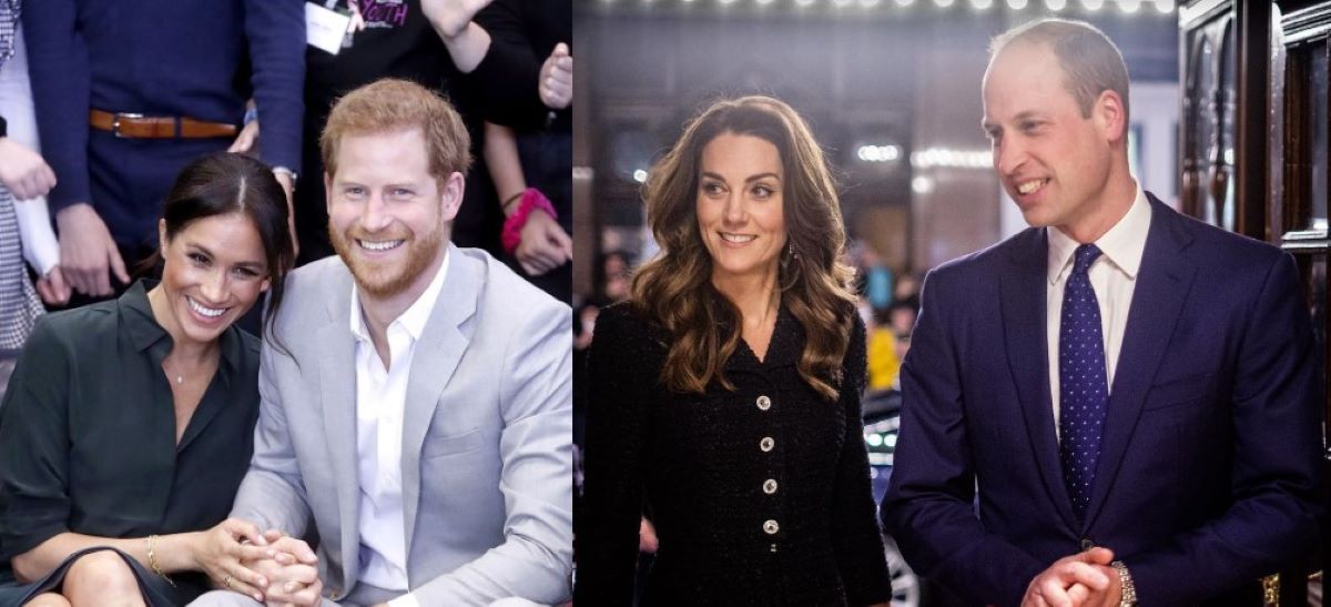 Η Μέγκαν Μαρκλ με τον πρίγκιπα Χάρι σε παλαιότερη εκδήλωση (αριστερά). Η Κέιτ Μίντλετον κατά την διάρκεια μίας επίσημης επίσκεψης με τον πρίγκιπα Ουίλιαμ.