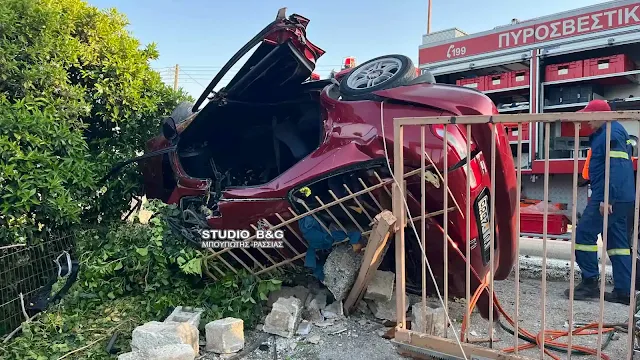 Αργολίδα: Σοβαρό τροχαίο με ανατροπή αυτοκινήτου – ΦΩΤΟ