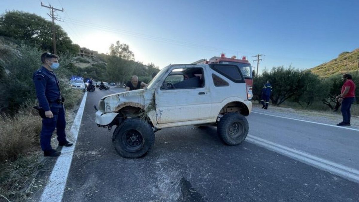 Λασίθι: Τροχαίο με τραυματισμό οδηγού τζιπ στον δρόμο Αγ. Νικολάου – Ιεράπετρας
