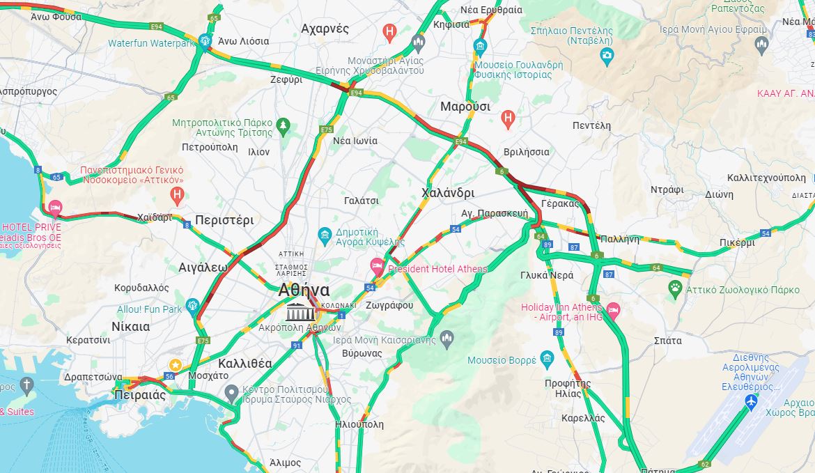 Έξοδος του Πάσχα με αυξημένη κίνηση: Σημειωτόν από Λ. Αθηνών μέχρι Αχαρνών – Καθυστερήσεις άνω των 30 λεπτών στην Αττική Οδό