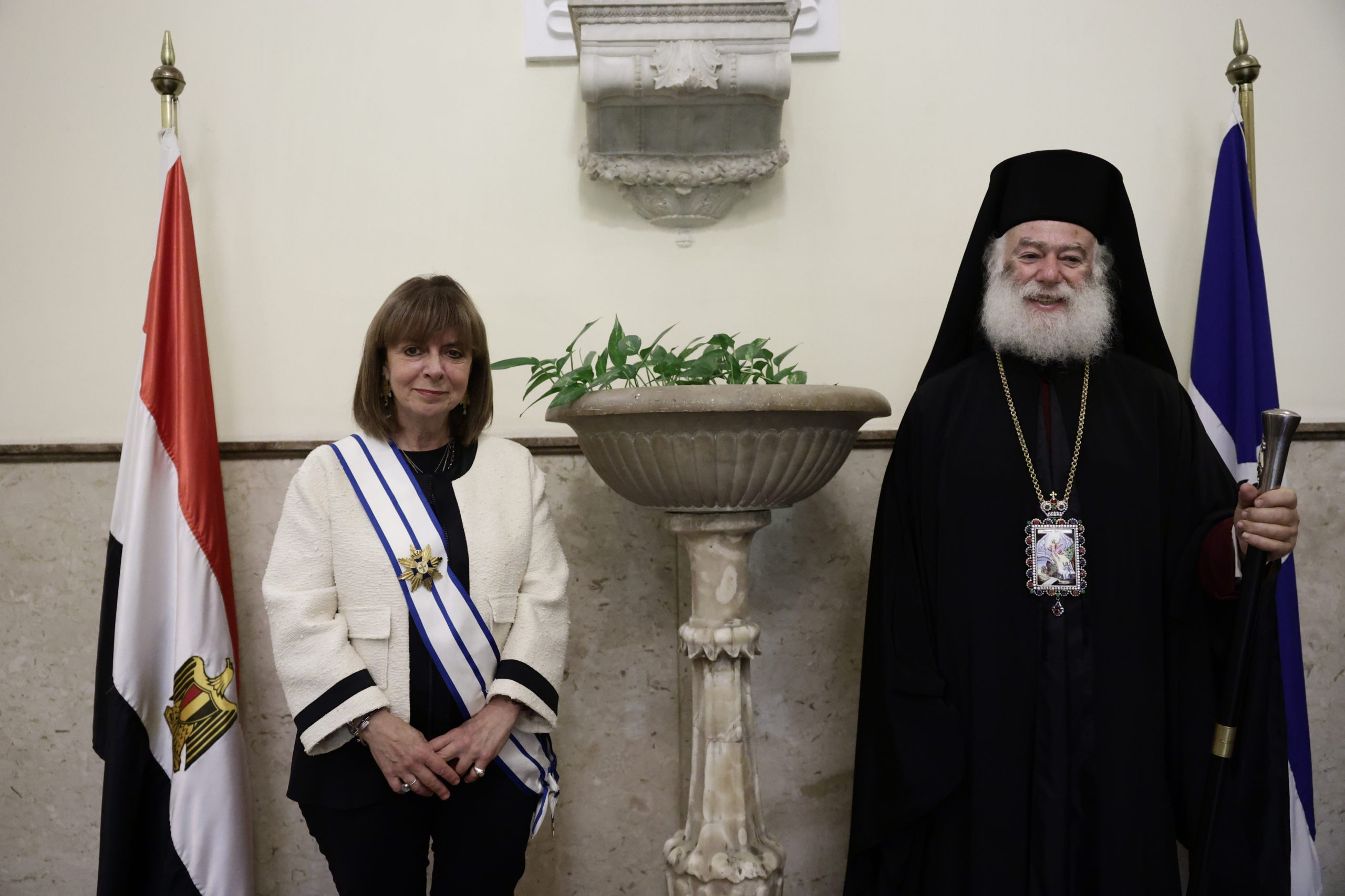 Συνάντηση της ΠτΔ Κατερίνας Σακελλαροπούλου με τον Πάπα και Πατριάρχη Αλεξανδρείας και Πάσης Αφρικής Θεόδωρο Β’