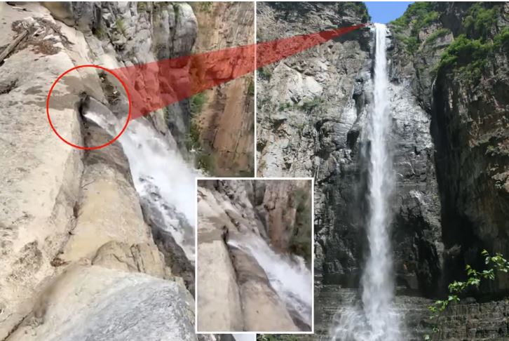Ο πιο διάσημος καταρράκτης της Κίνας γίνεται viral μετά το βίντεο που αποκαλύπτει σωλήνα στον βράχο