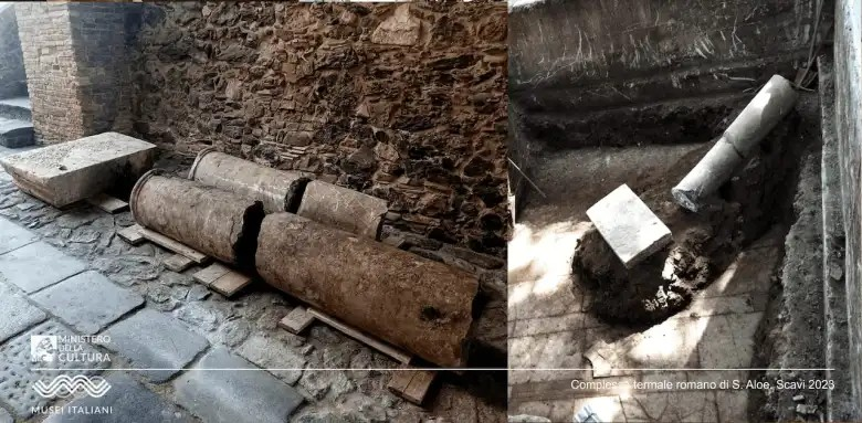 Άλλα ευρήματα στο θερμικό συγκρότημα κάτω από το σχολείο. Φωτογραφία: Soprintendenza ABAP per la città di Reggio Calabria e Vibo Valentia / Ministero della Cultura