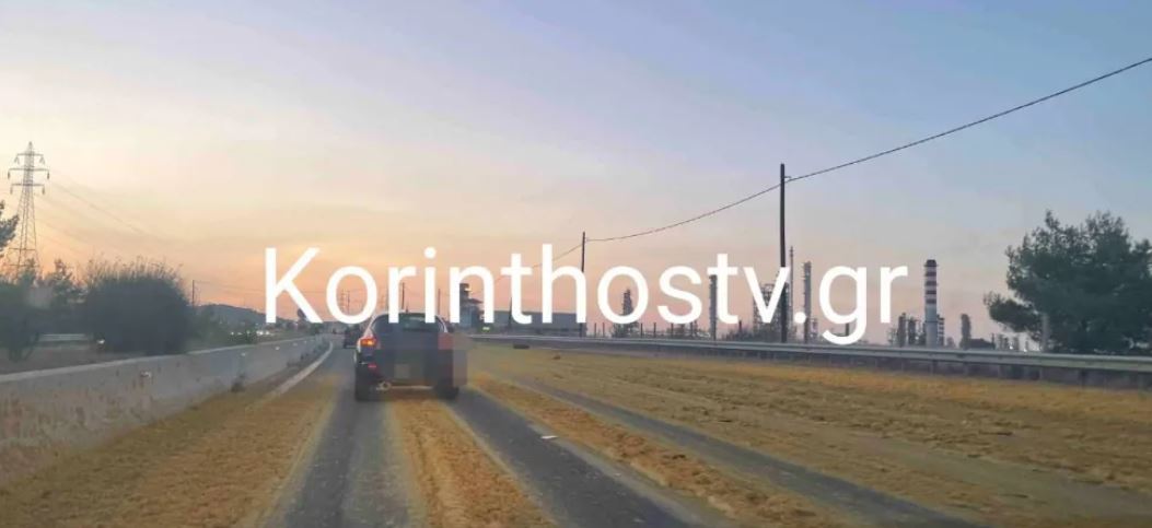 Ισθμός: Γέμισε με πορτοκάλια η εθνική οδός Αθηνών – Κορίνθου