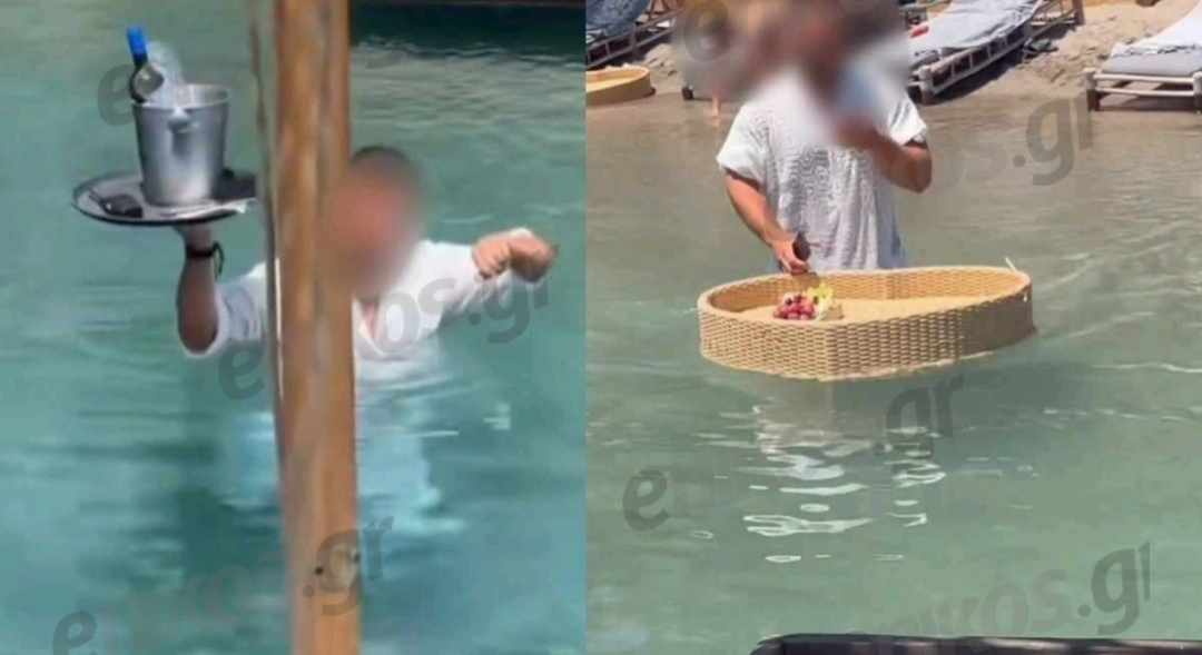 Ρόδος: Επέστρεψαν οι σερβιτόροι – «κολυμβητές» και οι ξύλινες πλατφόρμες στην θάλασσα – Οργή ξανά στα social media – Δείτε βίντεο