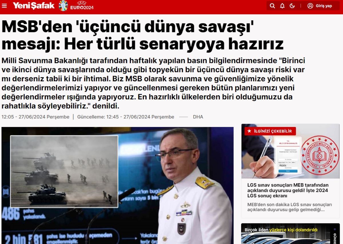 Τουρκία: Συνεχίζονται τα σενάρια για το ενδεχόμενο ενός 3ου Παγκοσμίου Πολέμου