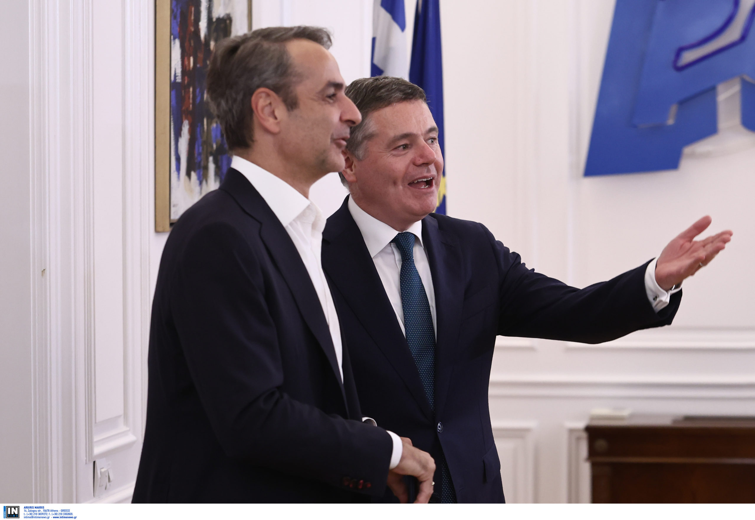 Συνάντηση Μητσοτάκη με τον πρόεδρο του Eurogroup – «Οι επιδόσεις της ελληνικής οικονομίας από τις πιο θετικές ιστορίες στην ευρωζώνη»