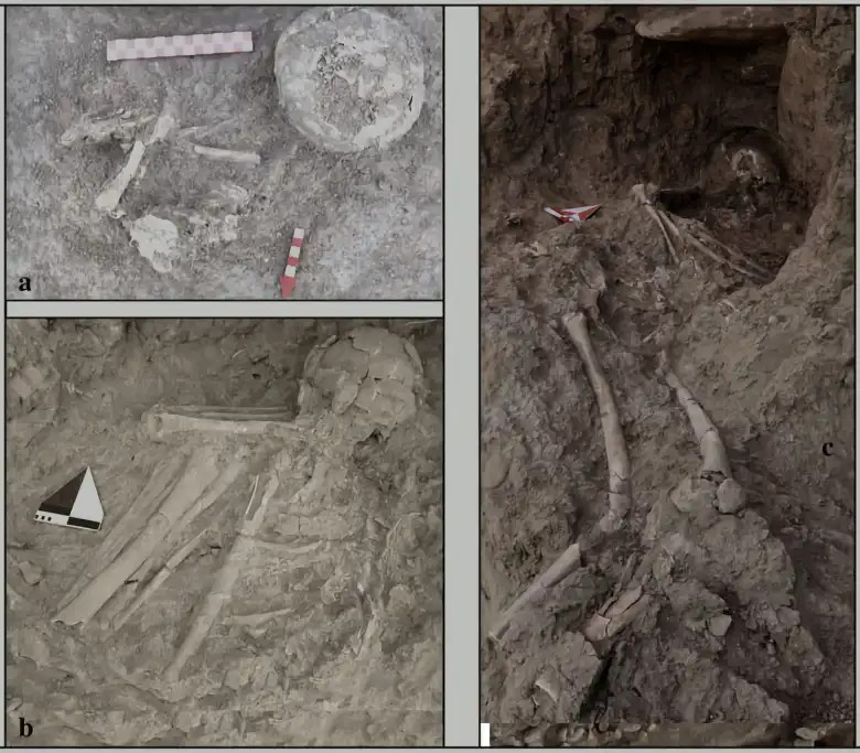 Λεπτομέρειες της ταφής της σαμάνου.