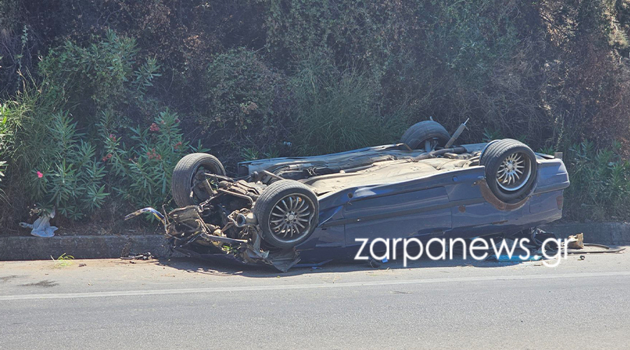 Χανιά: Σφοδρή σύγκρουση οχημάτων στον ΒΟΑΚ – ΙΧ τούμπαρε και σύρθηκε στην άσφαλτο