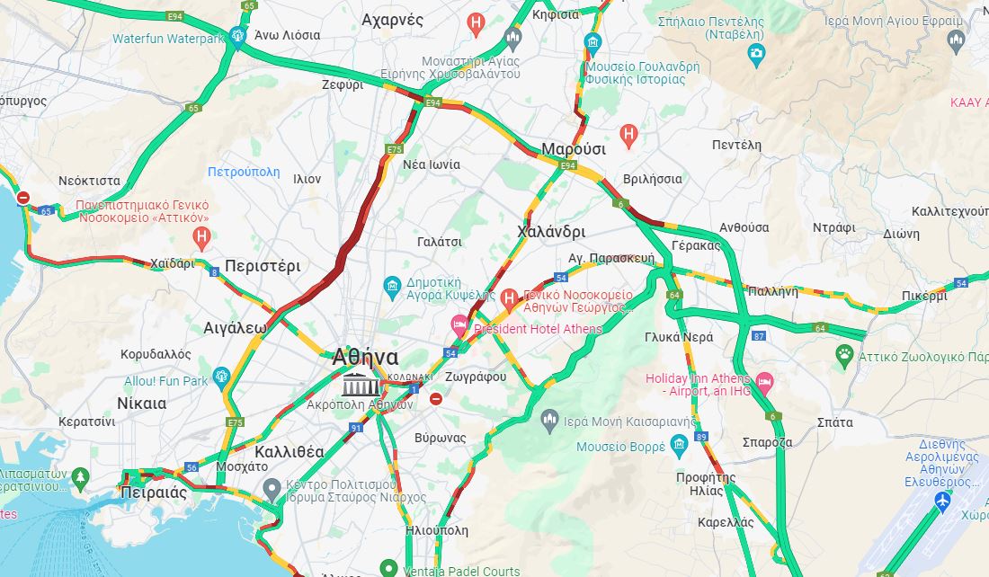 LIVE η κίνηση: Φρακαρισμένος ο Κηφισός, προβλήματα στην Βασιλίσσης Σοφίας – Καθυστερήσεις στην Αττική Οδό