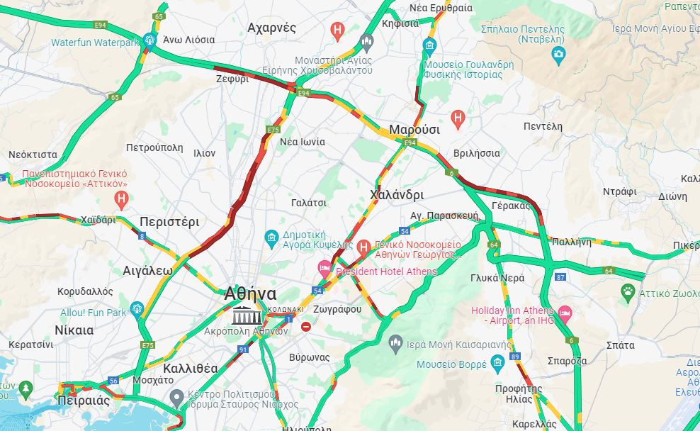 LIVE η κίνηση: Μποτιλιάρισμα σε Κηφισό, Κηφισίας και παραλιακή – Ποιους δρόμους πρέπει να αποφύγετε