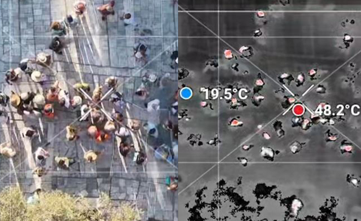 Ακρόπολη: Εκατοντάδες τουρίστες στην ουρά κάτω από τους 50 βαθμούς Κελσίου – Εικόνες από θερμική κάμερα