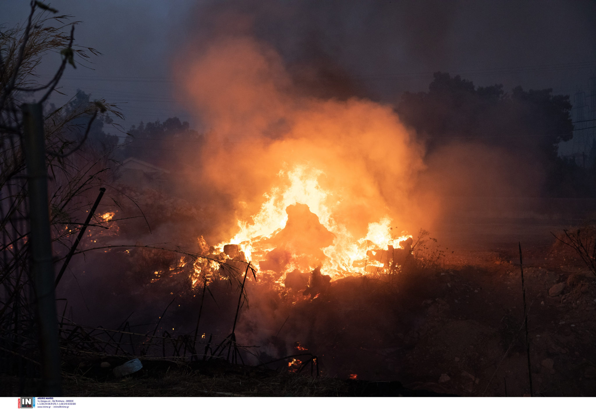 Φωτιά Αττική βράδυ