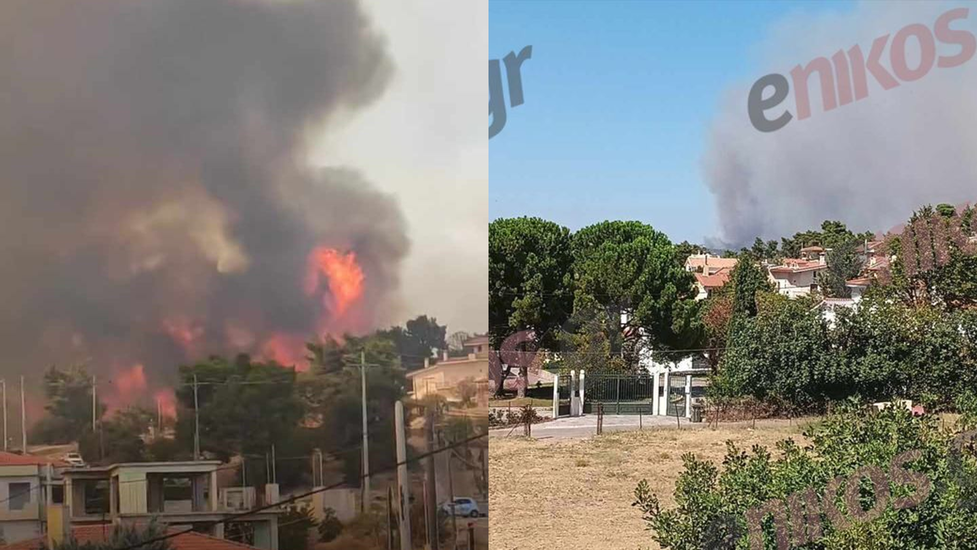 Μεγάλη φωτιά στον Βαρνάβα – Καίει κοντά σε σπίτια, μήνυμα από το 112