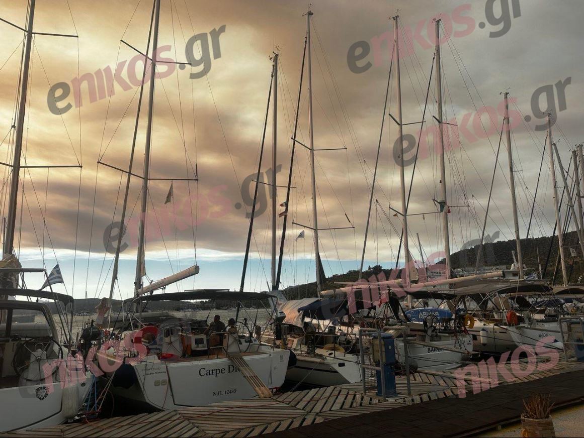 Φωτιά στον Βαρνάβα: Περίπου 100 χιλιόμετρα ταξίδεψε ο καπνός – ΦΩΤΟ αναγνώστη από τον Πόρο